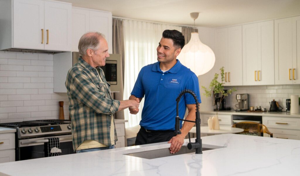 GAC Services Technician Water running faucet